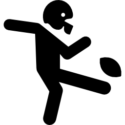 giocatore di football americano che calcia la palla icona