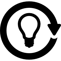 Lightbulb in circular arrow icon