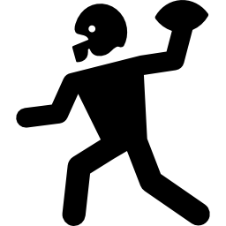 American football player playing throwing the ball in his hand icon