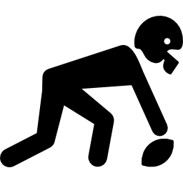 Игрок в американский футбол, собирающий мяч иконка