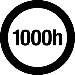1000 uur cirkelvormige labellampindicator icoon