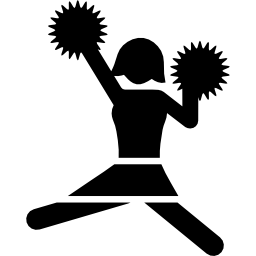 American football cheerleader jump icon