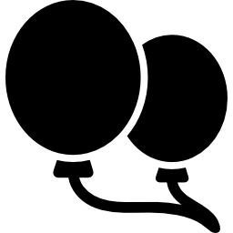 Two helium park balloons icon