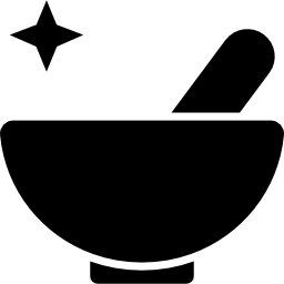 Spa bowl to mix treatments ingredients icon