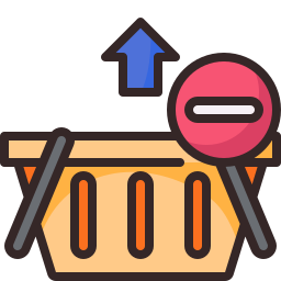 verwijderen uit winkelwagen icoon