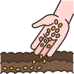 Sowing seeds icon