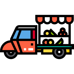 camión de frutas icono