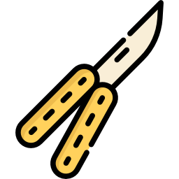 cuchillo mariposa icono