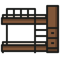 Bed furniture icon