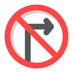 No turn icon