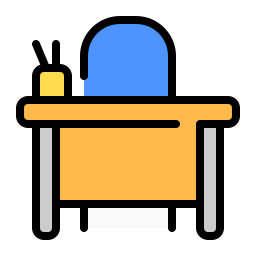 Teacher desk icon