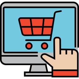 las compras en línea icono