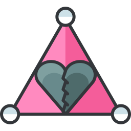 Love triangle icon
