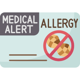 carta di allergia icona