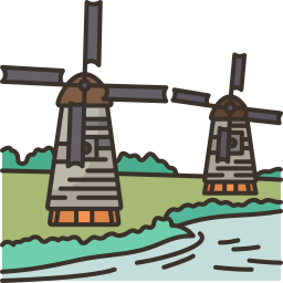 wiatraki kinderdijk ikona