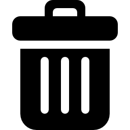 símbolo de bote de basura negro icono