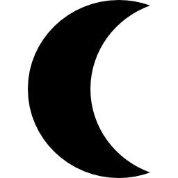 maanfase zwarte halve maanvorm icoon