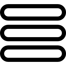símbolo de menú tres líneas redondeadas delineadas icono