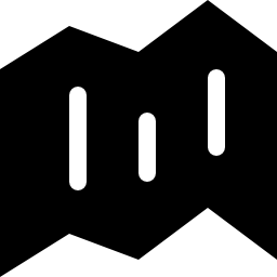 simbolo di carta piegata mappa nera icona