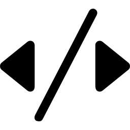 due triangoli di frecce che puntano ai lati con una linea di taglio nel mezzo icona