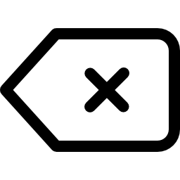 flecha izquierda con cruz icono