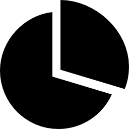 graphique circulaire noir Icône