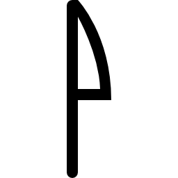 pfeil nach oben oder flaggenform großes grobes umrissenes symbol icon