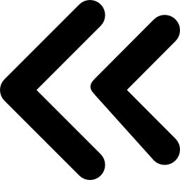 símbolo de doble flecha izquierda icono