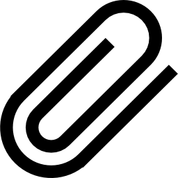 Attach interface symbol of rotated paperclip icon