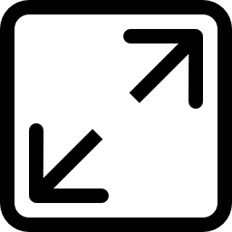 expandir el botón de interfaz cuadrado de dos flechas icono