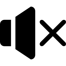 Mute speaker symbol of interface with a cross icon