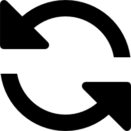 strzałki para symbol obracający się w kierunku przeciwnym do ruchu wskazówek zegara ikona