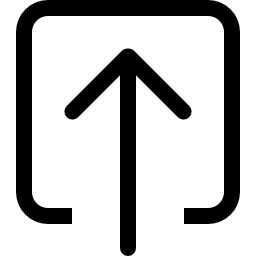 flecha hacia arriba en el cuadrado icono