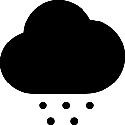 Cloud black storm symbol of weather with hail dots falling icon