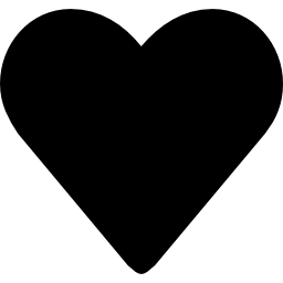como símbolo de coração preto sólido para interface Ícone