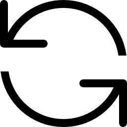 símbolo de duas setas rotativas circulares no sentido anti-horário Ícone