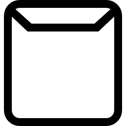 電子メールの封筒裏面の正方形の輪郭を描かれたインターフェイス シンボル icon