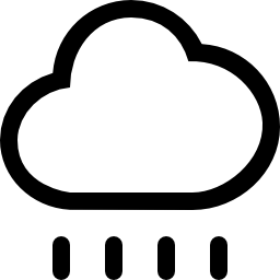 雨滴の線が付いた雨天雲アウトライン記号 icon