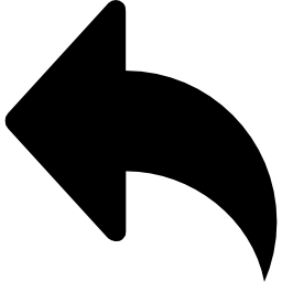 左矢印湾曲した黒いシンボル icon