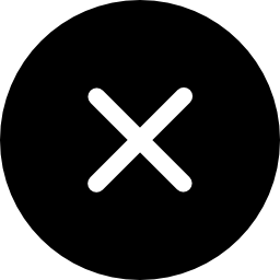 botón circular cruzado negro icono