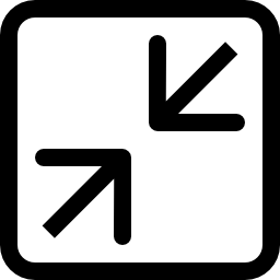 contracter le symbole de deux flèches pointant vers le centre du bouton carré Icône