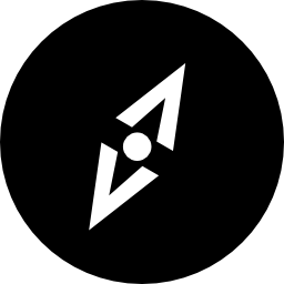 outil d'orientation circulaire noir de boussole Icône