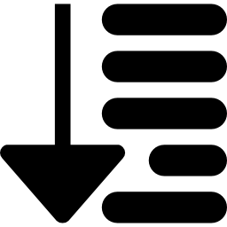 ordina il simbolo dell'interfaccia verso il basso icona