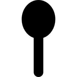 Black silhouette shape of an object like a spoon icon