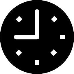 Clock black circular tool icon