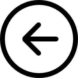 Контур круговой кнопки со стрелкой влево назад иконка