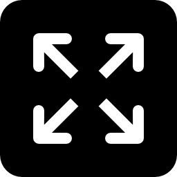 pulsante espandi simbolo interfaccia quadrato nero icona