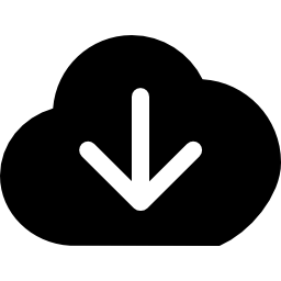 télécharger le symbole d'interface de nuage noir avec la flèche vers le bas à l'intérieur Icône