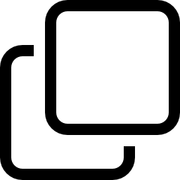 símbolo de contornos de dois quadrados iguais arredondados Ícone
