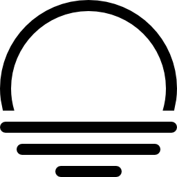 símbolo de la interfaz meteorológica de un semicírculo en perspectiva de tres líneas icono